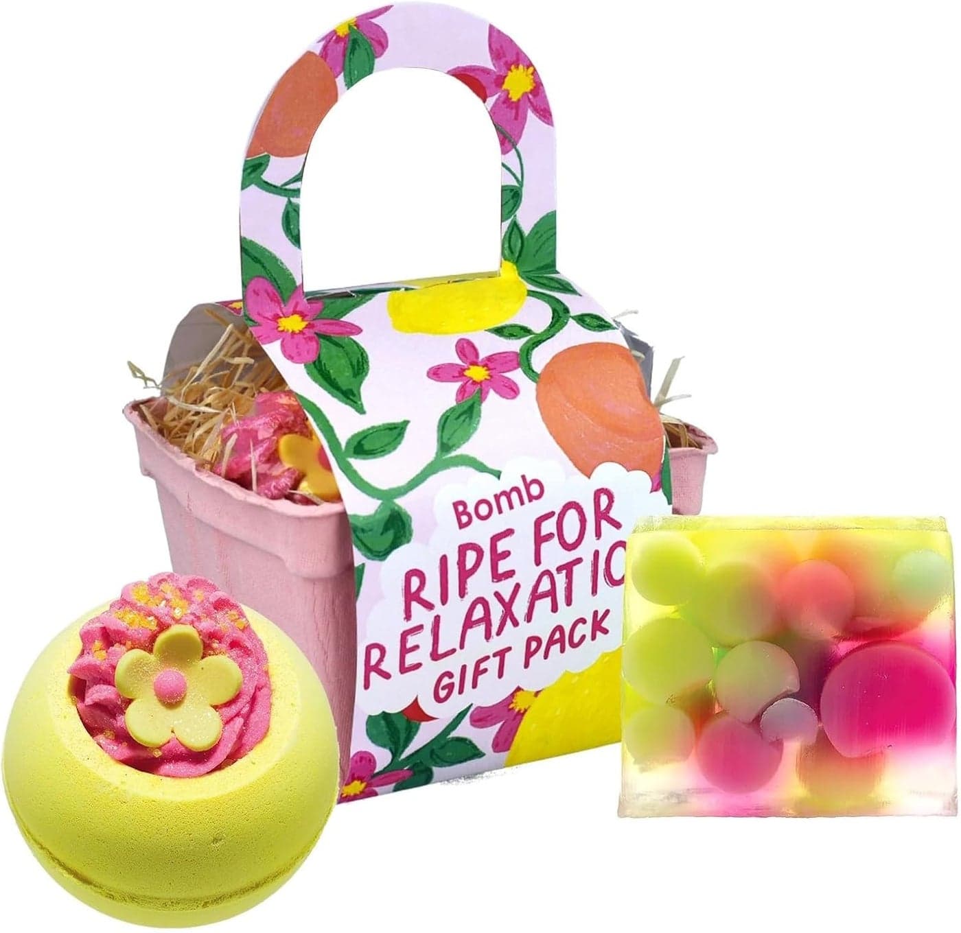 Bomb Cosmetics Ripe for Relaxation Punnet Bath Bomb Soap Bar Set Gift Box