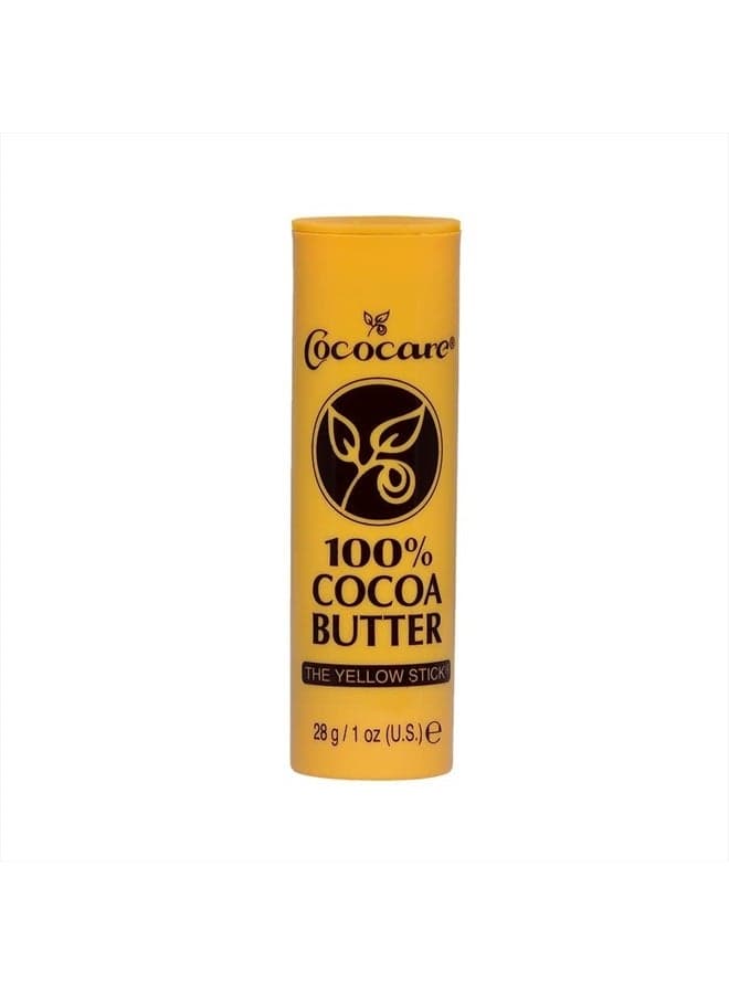 Cococare 100% Cocoa Butter Stick - All-Natural Cocoa Butter Emollient for Ultimate Skin Hydration & Protection - The Yellow Stick - (3 Pack)