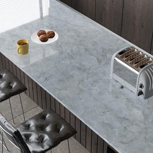 VaryFloral Granite Marble Contact Paper Glossy Peel and Stick Countertops Waterproof Marble Wallpaper for Bathroom Kitchen Table Counter Top Covers Prepasted Decorative Marble Vinyl Wrap 118x118
