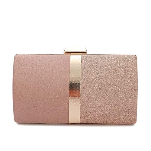 CARIEDO Glittery Color-Block Evening Clutch Bag for Women Sparkly Party Clutch Purse Elegant Wedding Prom Handbag