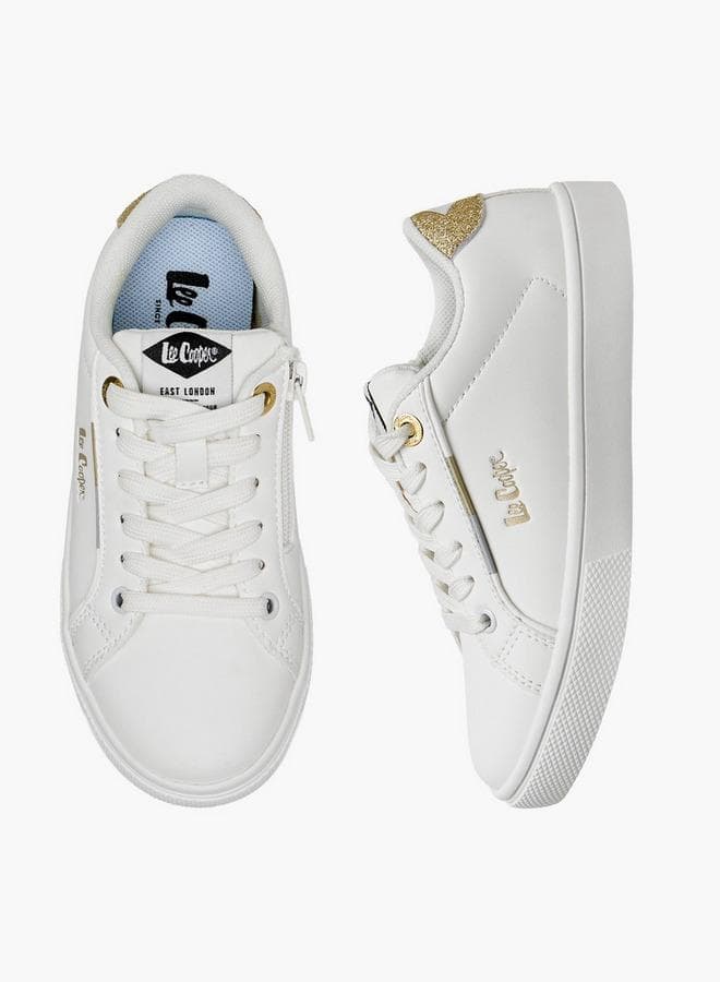 Girls Lace-Up School Sneakers
