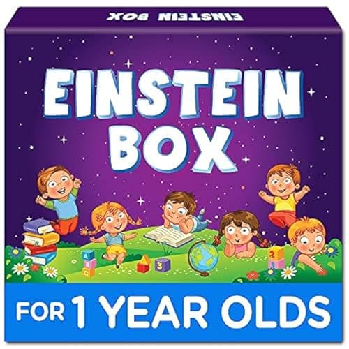 EINSTEIN BOX for 1 Year Old Boys/Girls | Gift Toys & Board Books for Kids | Learning Kit & Educational Toys | Pretend Play Set of Animal Masks | Activity Book Included, Multicolor