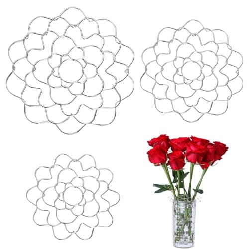 Loghohu 3 Pcs Flower Arrangement Holder Flower Grid for Vase 456 Inch Stainless Steel Frog Flower Grid for Floral Plant Vase Stems Bouquets Plant Fixation 3 Sizes