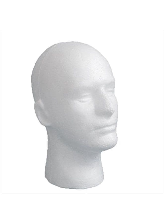 Male Wig Display Mannequin Head Stand Model Styrofoam Foam White
