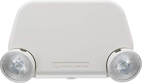 Lithonia Lighting Basics Low Profile Emergency Light LED Emergency Lights for Business Ceiling or Wall mount White Thermoplastic 120277V Dual Voltage Remote Capacity EU2L REM M12