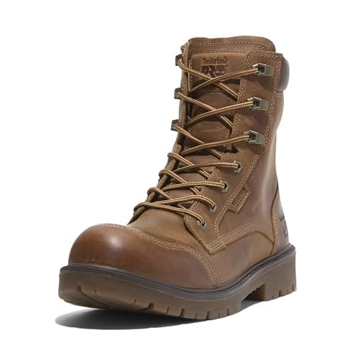 Timberland PRO Mens Whitman 8 Inch Composite Safety Toe Waterproof Industrial Work Boot Copper Brown 7M