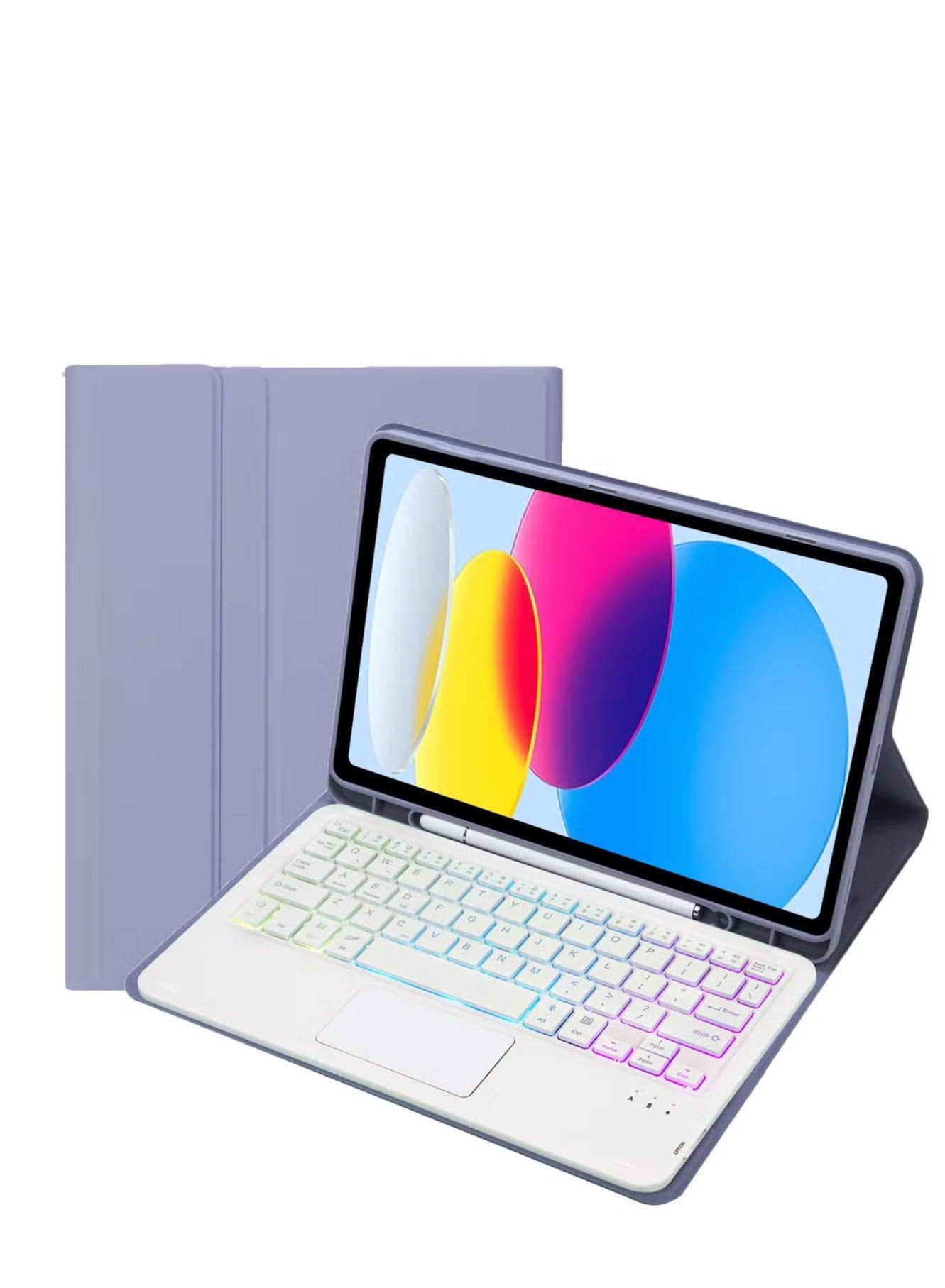 Bilingual Touchpad Keyboard Case for iPad 10.2 inch (7/8/9th)/Air 3 10.5 inch/Pro 10.5 inch - Backlit Keyboard with Multi-Touch Trackpad, Flip Stand Pencil Holder