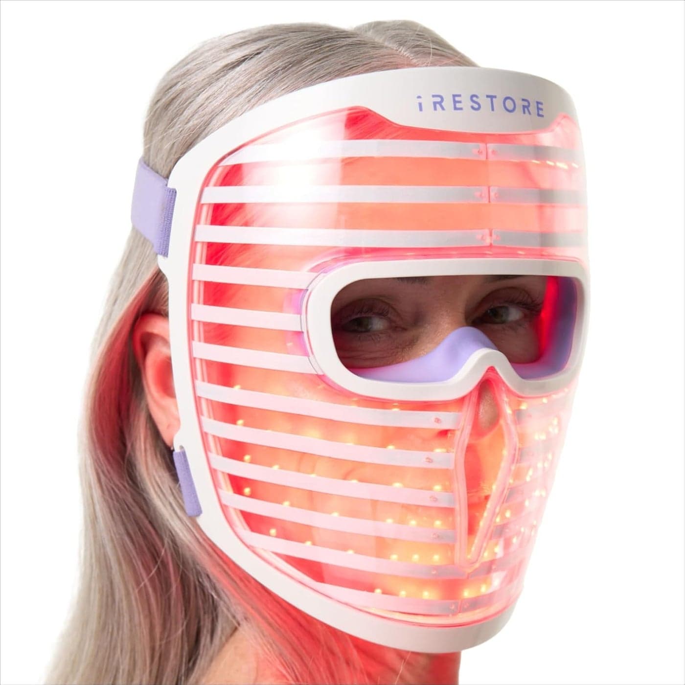 iRestore LED Face Mask Light Therapy Blue Infrared Red Light Therapy for Face Illumina Skincare Device Facemask Youthful Radiant Skin with Reduced Wrinkles Fine Lines Contour 360 LEDs