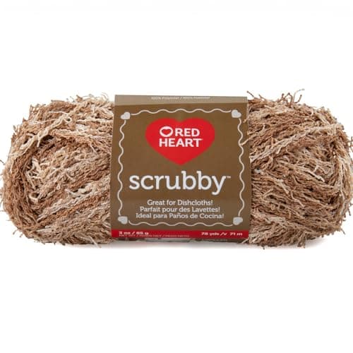 Red Heart Scrubby Yarn Polyester Specialty Yarn Almond