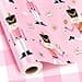 Yarcony Reversible Nutcracker Wrapping Paper Pink Christmas Wrapping Paper Pastel PearlyLustre Nutcracker and Plaid Design Christmas Gift Wrap for Holiday Party Mini Roll 17 Inch X 33 Feet