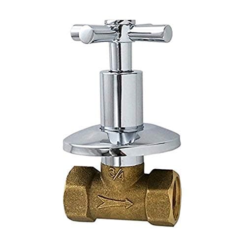 Shower Shut Off Valve,Water Flow Control Valve Straight Replacement Part Concealed with Cross Handle Shut off Valves Water Pressure Regulator,Plumbing Shower Pipe Valve G3/4 Connecting Threads One Pcs