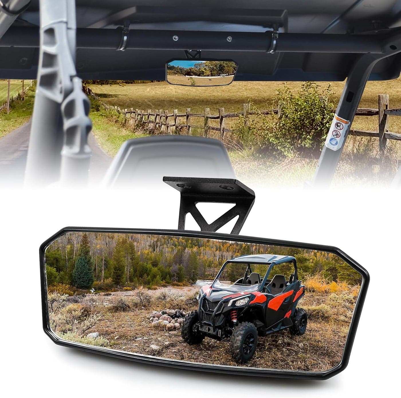 KATIMOTO UTV Center Rear View Mirror for Can-Am Commander, Defender, and Maverick Trail/Sport (2016-2022)