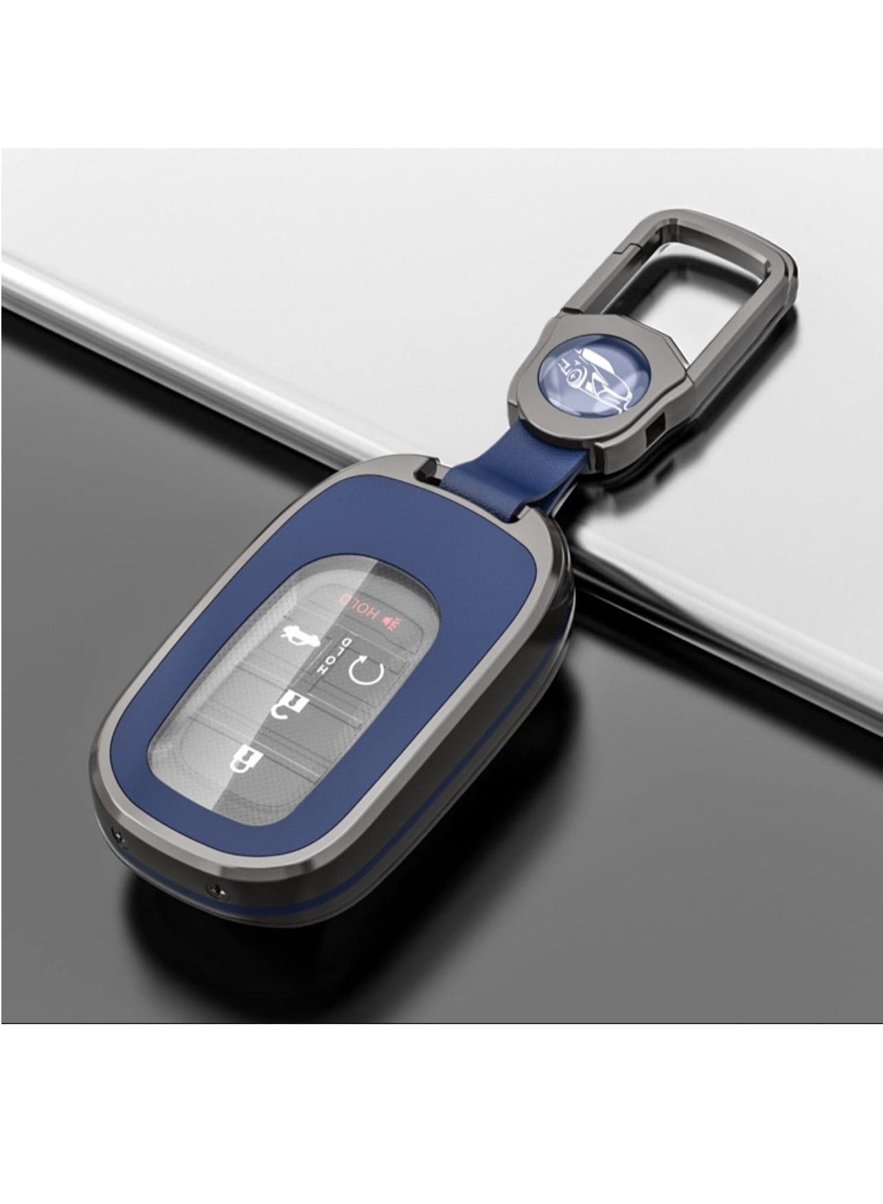 for Honda Key Fob Cover Honda Accessories TPU Zinc Alloy Key Fob Case for 2022 2023 Honda Accord Civic HR V CR V Pilot Sport SI EX EX L Touring Smart Key Bule