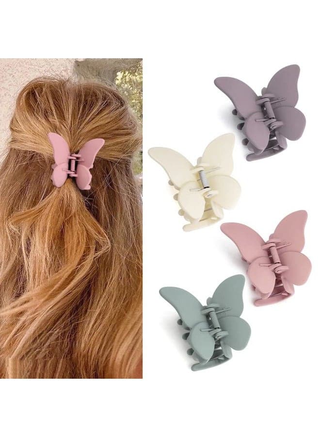 Butterfly Hair Accessories - 2.7" Claw Clips for Women, Matte Medium Hair Clips for Thick or Thin Hair, Cute Girls' Hair Clips