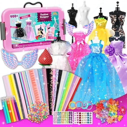 AGENTLAN 900 Fashion Designer Kits for Girls with MannequinsKids Sewing KitsGirls Fashion Design GiftArts and Crafts KitGirl Craft Activities Age 6 7 8 9 10 11 12
