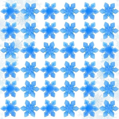 Liliful 80 Pcs Winter Snowflake Fidget Toys Bulk Soft Sensory Fidget Sticky Toys Blue Snowflake Party Favors Stress Relief Gifts for Winter Goodie Bag StuffersChic