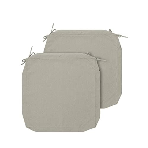 FUNHOME Outdoor Cushion Covers 20 x 18 x 4 inch,Set of 2,Replacement Seat Cushion Cover for Patio Furniture Chair,Water Resistant,Fade-Resistant Slipcover Only,No Insert(Light Brown)
