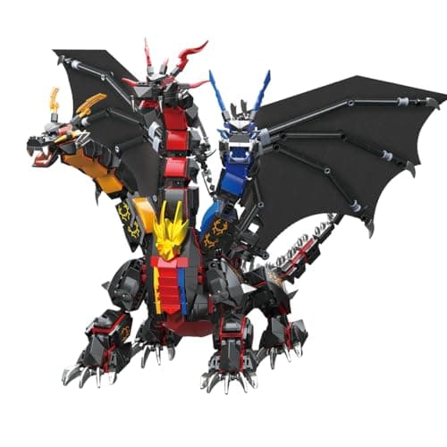 BDYDT Dragon Series Dark Three Headed Dragon King Building Blocks Set 1400PCSBuilding Set Model Toys Gifts for Kid and AdultInteresting Gifts for Dragon Enthusiasts