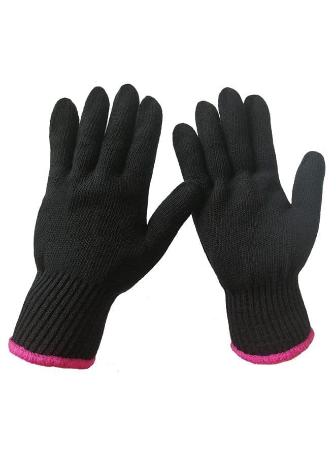2 Professional Heat Resistant Gloves for Hair Styling Heat Blocking for Curling, Flat Iron and Curling Wand Suitable for Left and Right Hands