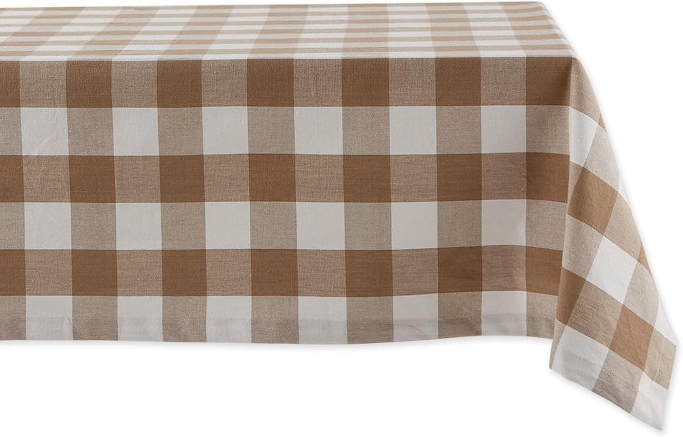 DII Buffalo Check Collection Classic Farmhouse Tablecloth 60 x 120 Stone