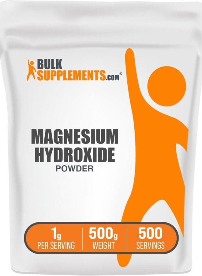 .com Magnesium Hydroxide Powder - Magnesium Hydroxide Supplement - Food Grade & Gluten Free, 1g per Serving, 500g (1.1 lbs) (Pack of 1)