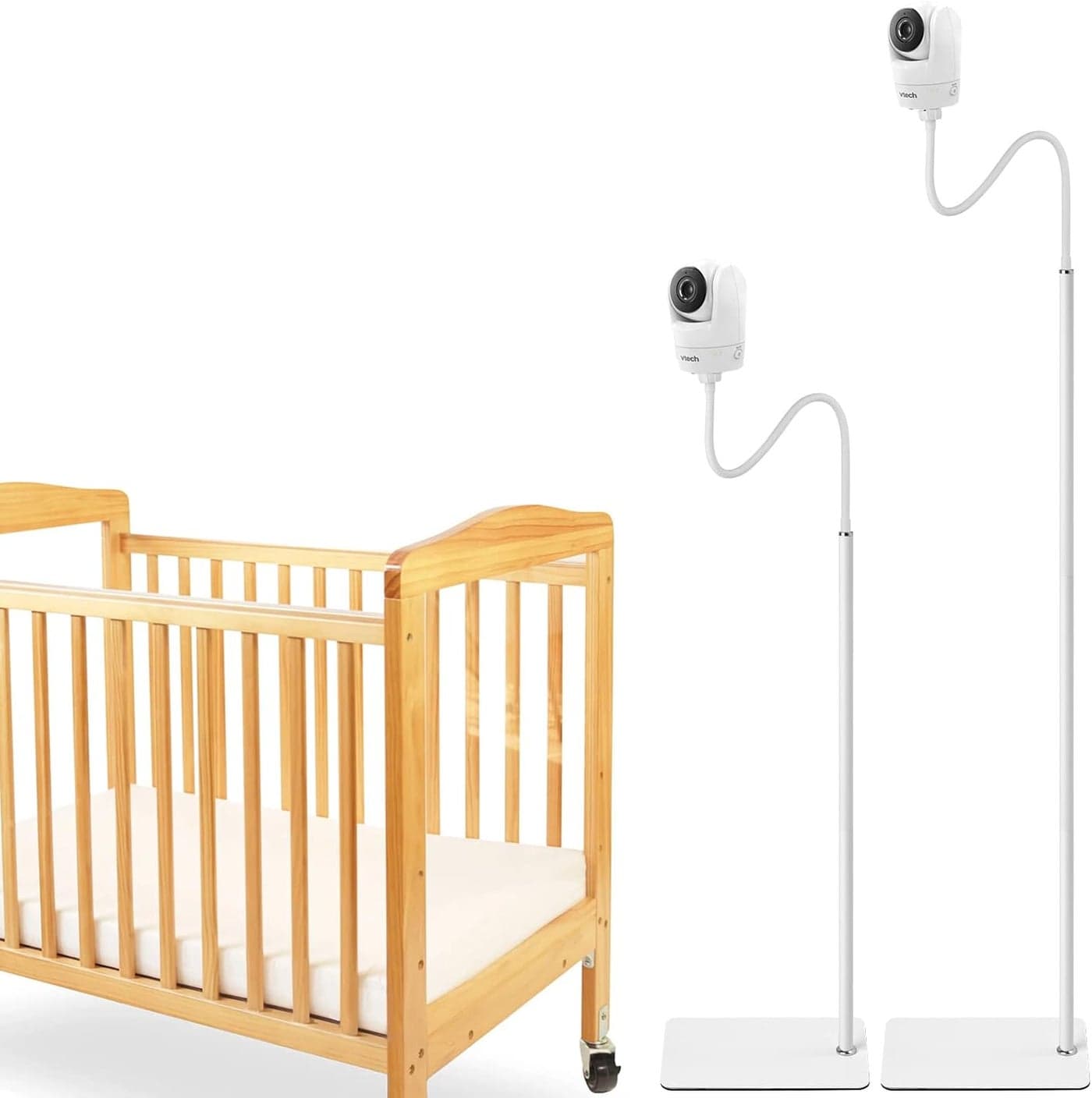 iTODOS Baby Monitor Floor Stand Holder Compatible with Vtech VM901VM919VM819VM924VM776VM818 Baby MonitorKeep Baby Away from TouchingStrong and Heavy Metal MaterialsMore Safety