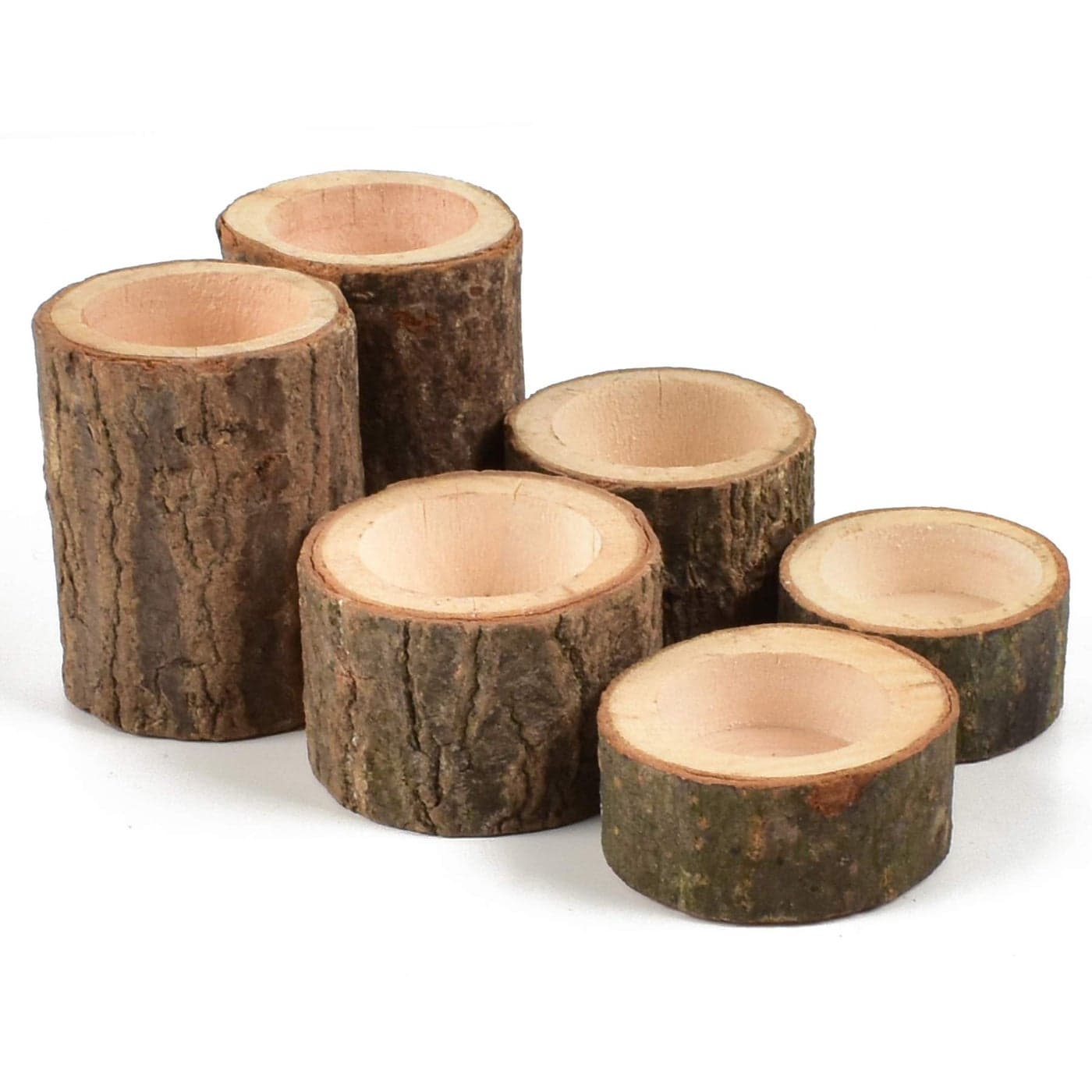 Hagao Tea Light Candle Holders Personalized Wooden Votive Tealight Holder for Wedding Party Birthday Holiday Set of 6 1 x2 17 x2 28 x2
