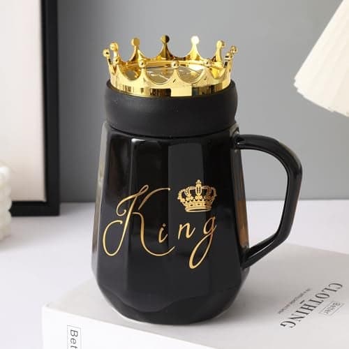 TIED RIBBONS Ceramic King Coffee Mug (Black, 400 ML) Birthday Anniversary Wedding Engagement Bridal Shower Newlyweds Married Gifts for Husband Boyfriend Dad Father for Valentine Day Gifts