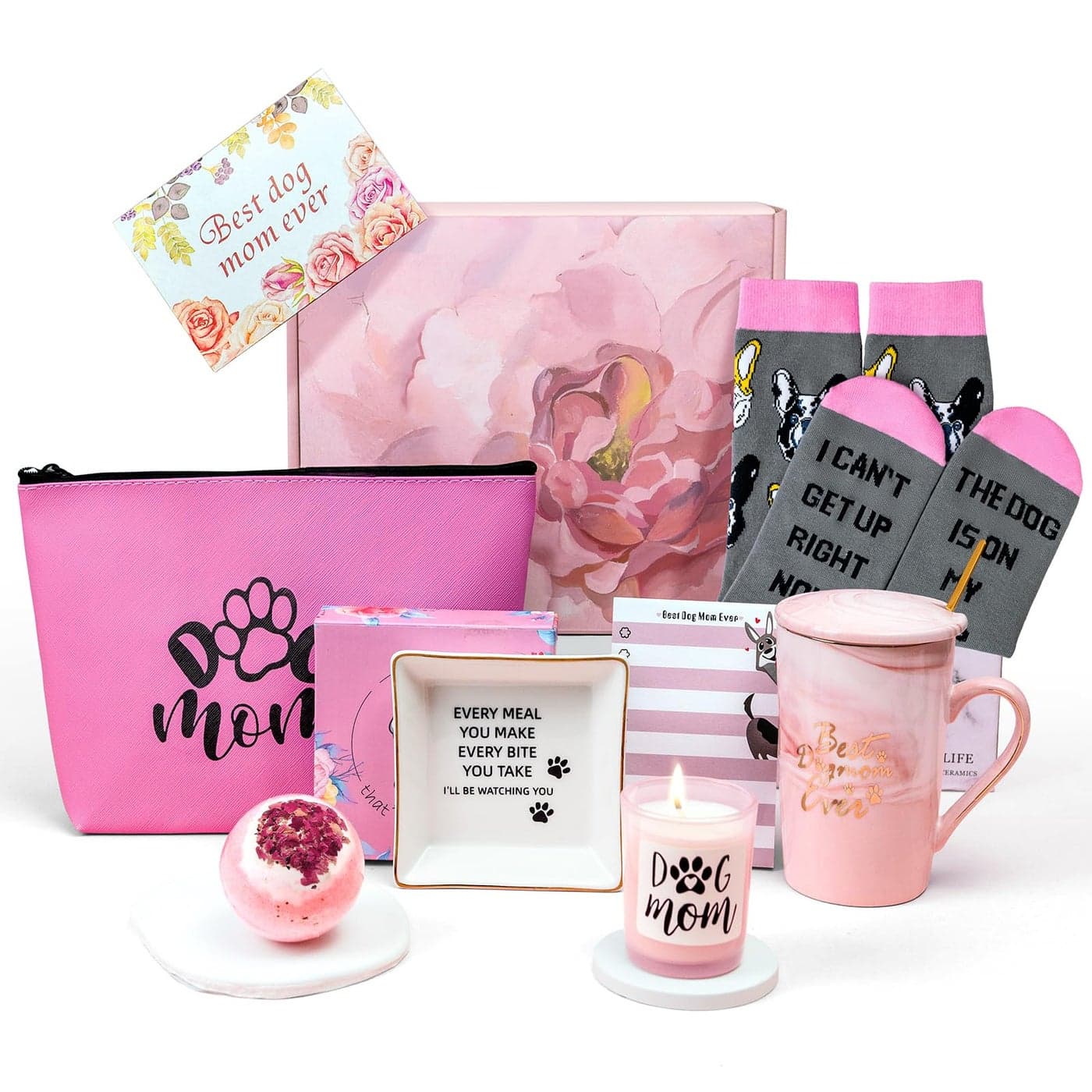 Dog Mom Gifts for Women Dog Lovers Gifts for Dog Lovers Women Dog Themed Gift Basket Birthday Gifts for Women Mom Sister Wife Unique Gifts for Women Mothers Day Gift Basket