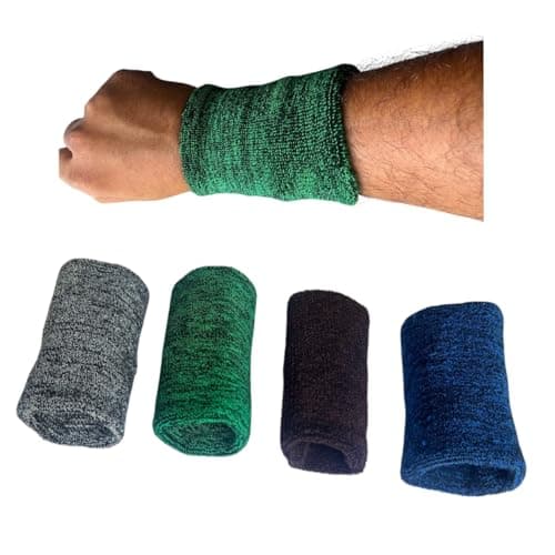 RAR SPORTS Long Cotton Wrist Bands for Men & Women | Moisture Wicking & Comfortable Wristbands for Gym, Sports, Tennis, Running & Workouts | 12.7 cm – Pack of 2 Pairs (5 inches)