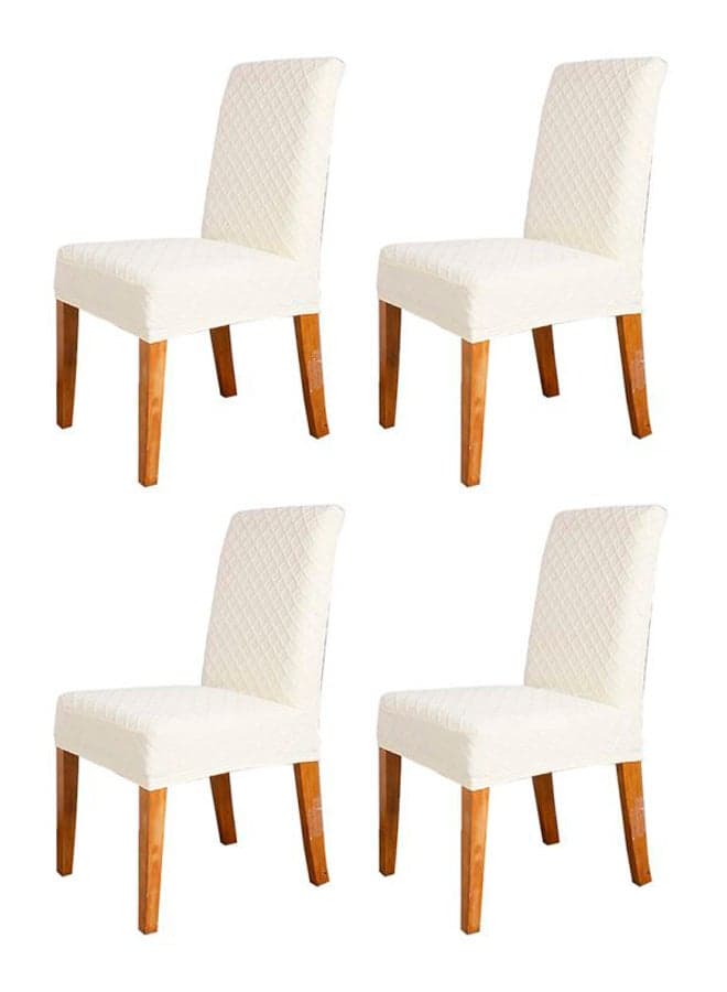 4-Piece Decorative Chair Cover Set White 12x12x1cm