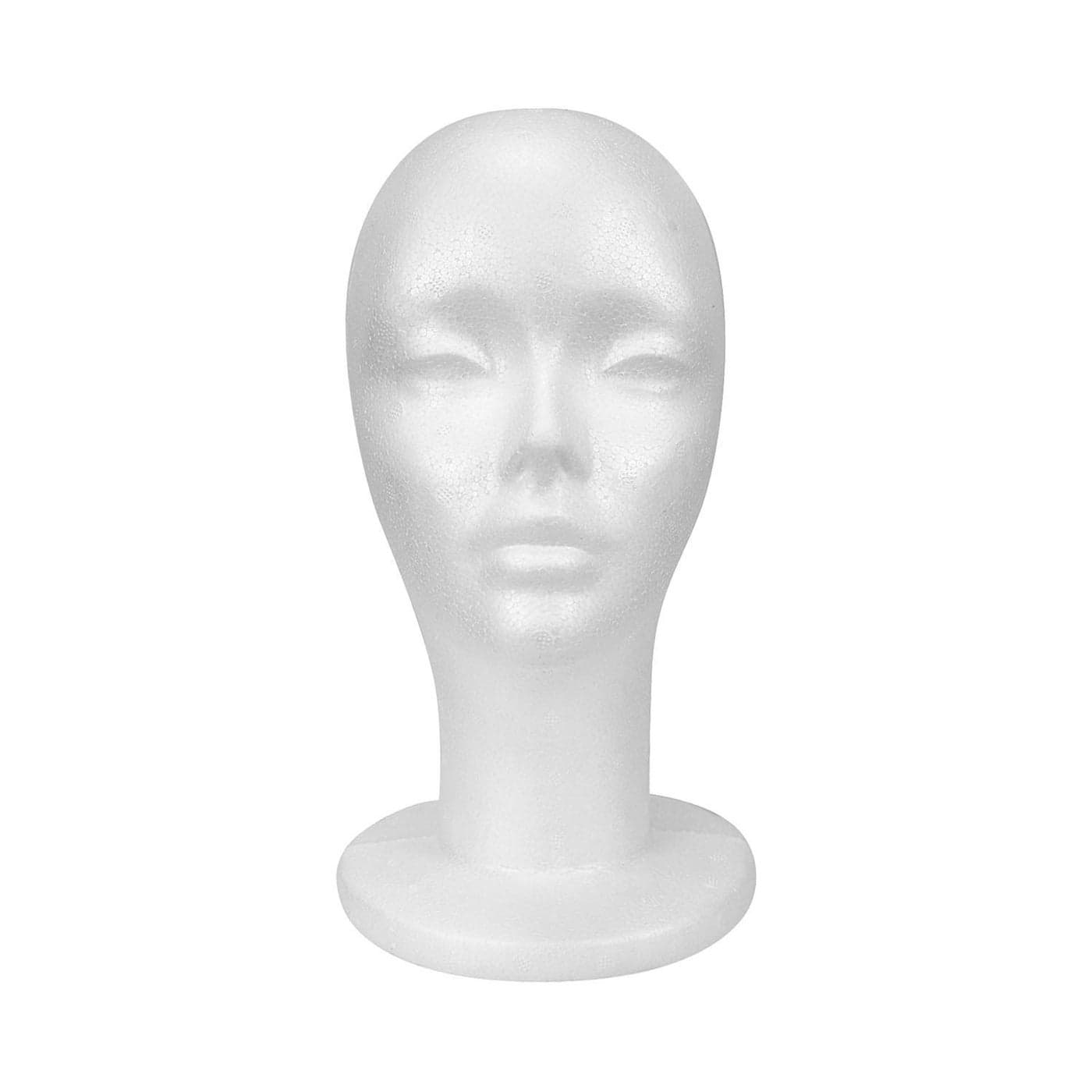 STUDIO LIMITED 114Inch Styrofoam Mannequin Head 1 Pack White Foam Wig Stand for Wigs Hats Masks Hairpieces Arts Crafts DIY Projects Salon Display and Travel Use
