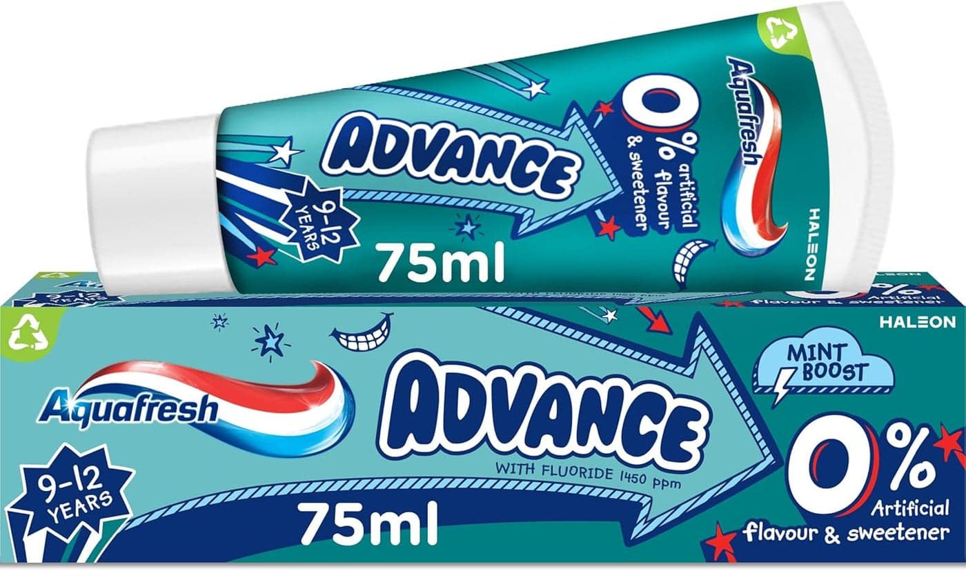 Aquafresh Advance 912 Kids Toothpaste for Grownup Kids Lasting Protection for New Permanent Teeth 75ml