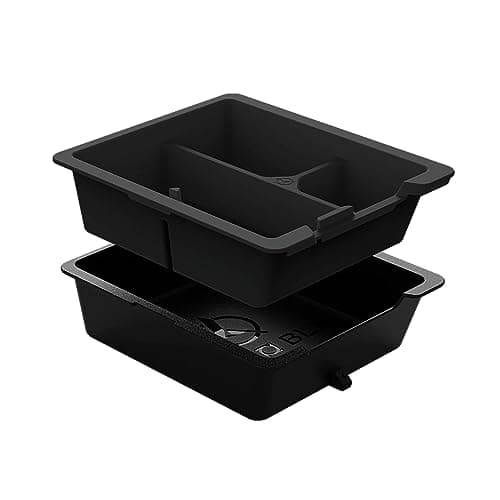 HALOBLK Center Console Organizer Tray, Two-Tier Removable Design Compatible with Tesla Model 3 (2021-2023) Model Y (2021-2024)
