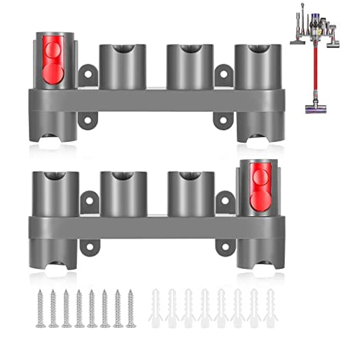 Charlux Accessory Holder for Dyson V15 V12 V10 V8 V7 Gen5 Attachment Holder Wall Mount Tool Holder Organizer Accessories for Dyson Vacuum Cleaner, Use On Docking Station Or On Wall(2 Pack)