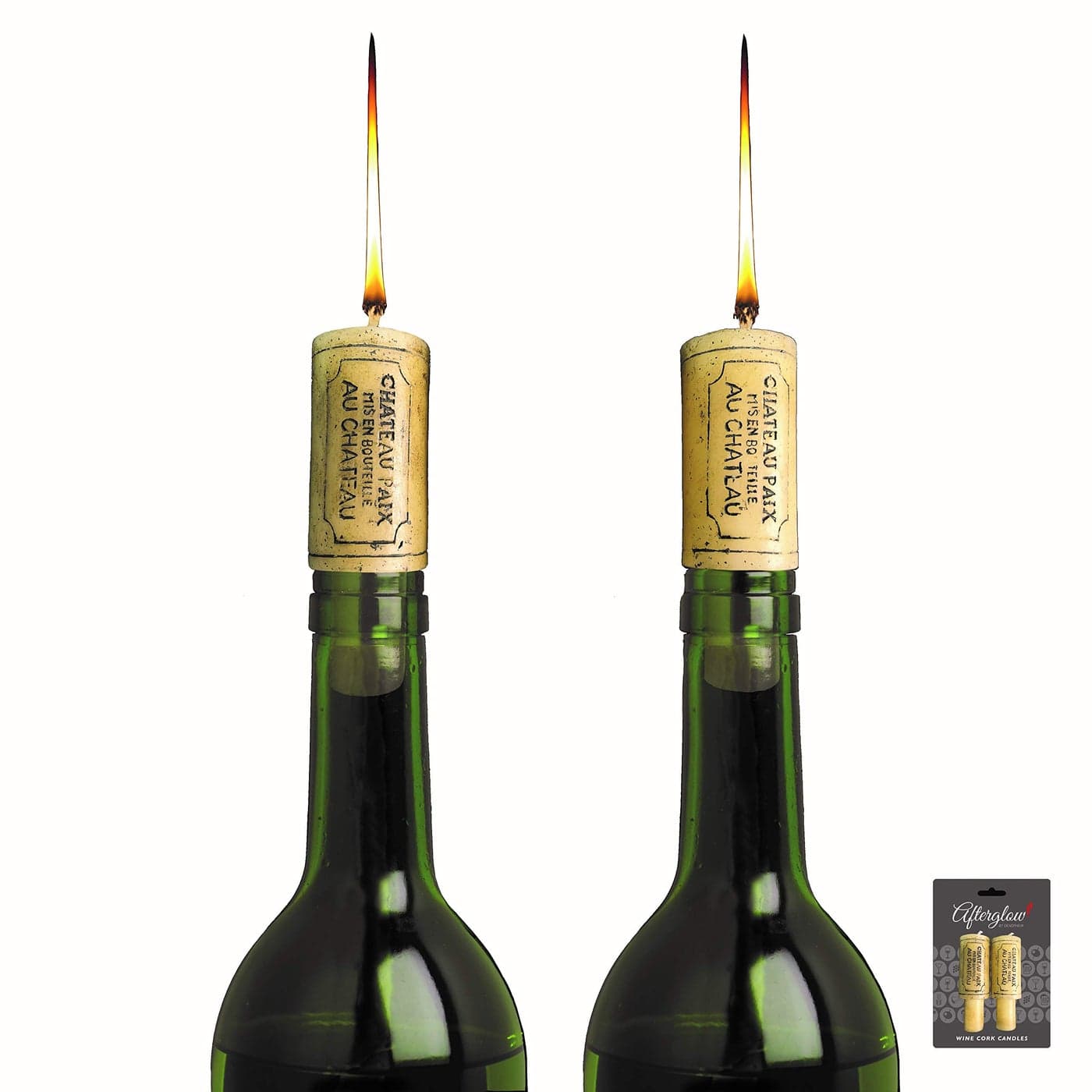 Oenophilia Afterglow Wine Cork Candles Elegant Wine Bottle Candle Lamp Kit Set of 2