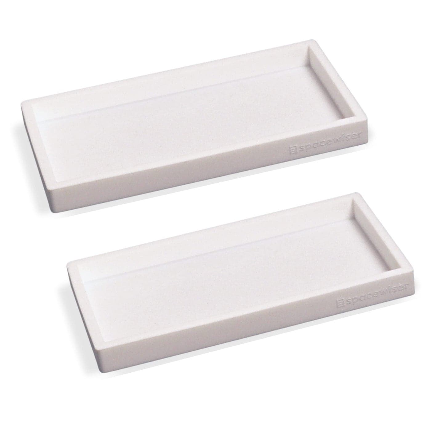 Spacewiser Countertop and Vanity Tray 2 PC Small 77 Silicone Bathroom Trays Kitchen Soap Tray Dish Sponge Soap Holder Kitchen Sink Organizer Caddy Bathroom Counter Trays for Lotion Dispenser