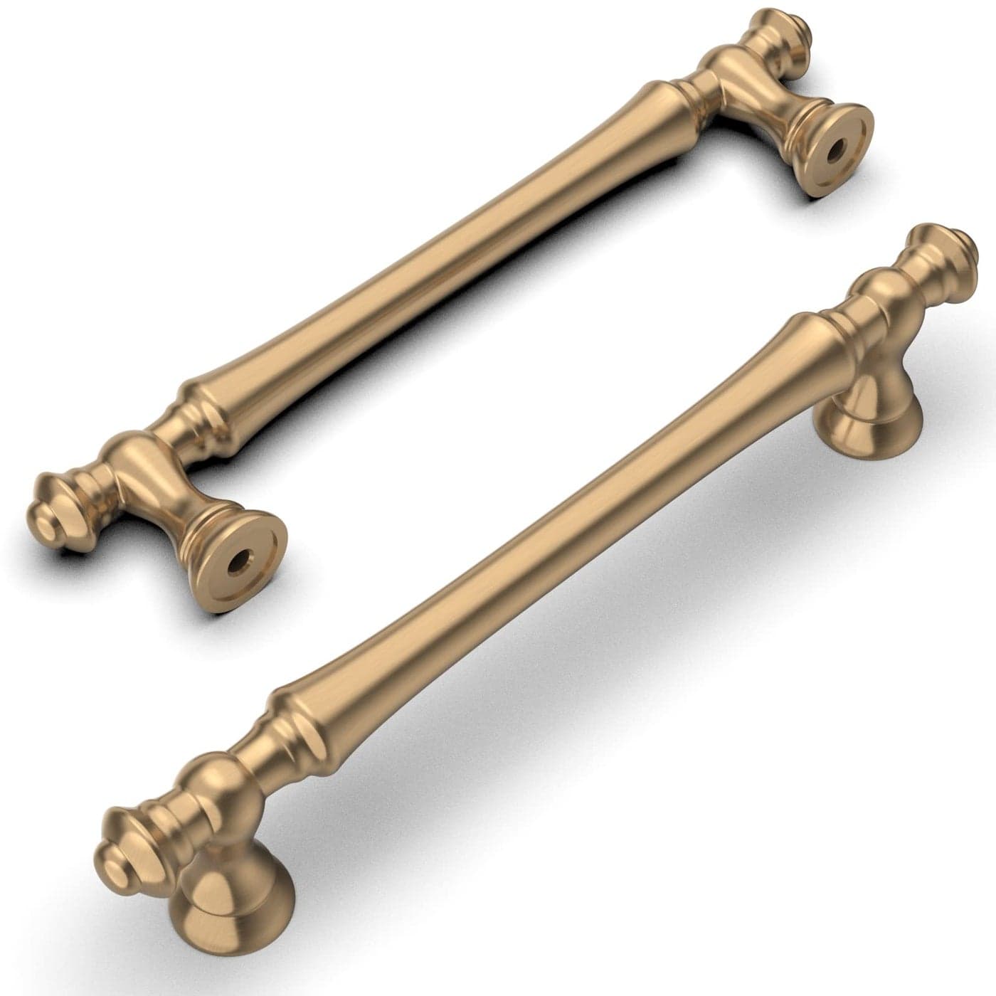 Amerdeco 10 Pack Champagne Bronze Cabinet Pulls 5 Inch128mm Hole Center Cabinet Hardware Kitchen Cabinet Handles for Bathroom Drawer Pulls Dresser Pulls ZH0014