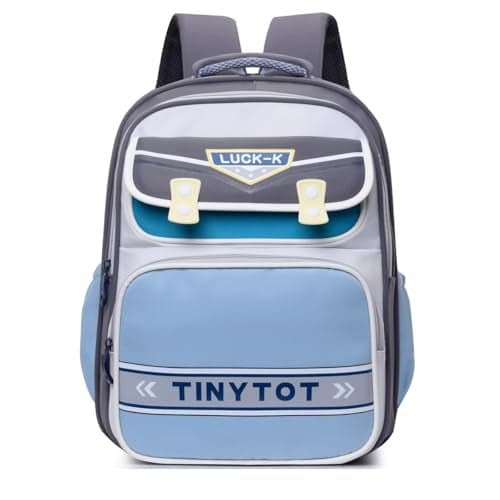 Tinytot 22 Litre 17-Inch Waterproof Large School Bag for Boys & Girls, Kids School Backpack for Girls and Boys, School Bag for Kids, Ideal for Children (Grey)