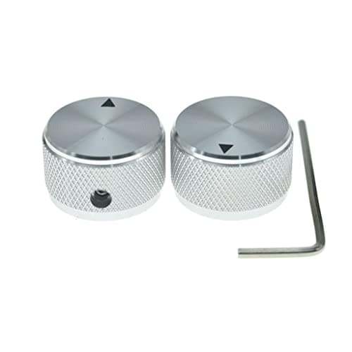 KAISH 2Pack 636425mm Diam Aluminium Potentiometer Knobs 14 Universal Metal Pot Knobs with Indicator and Set Screw for GuitarBassAMP AmplifierPower AmplifierPreampsAudio Equipments Silver