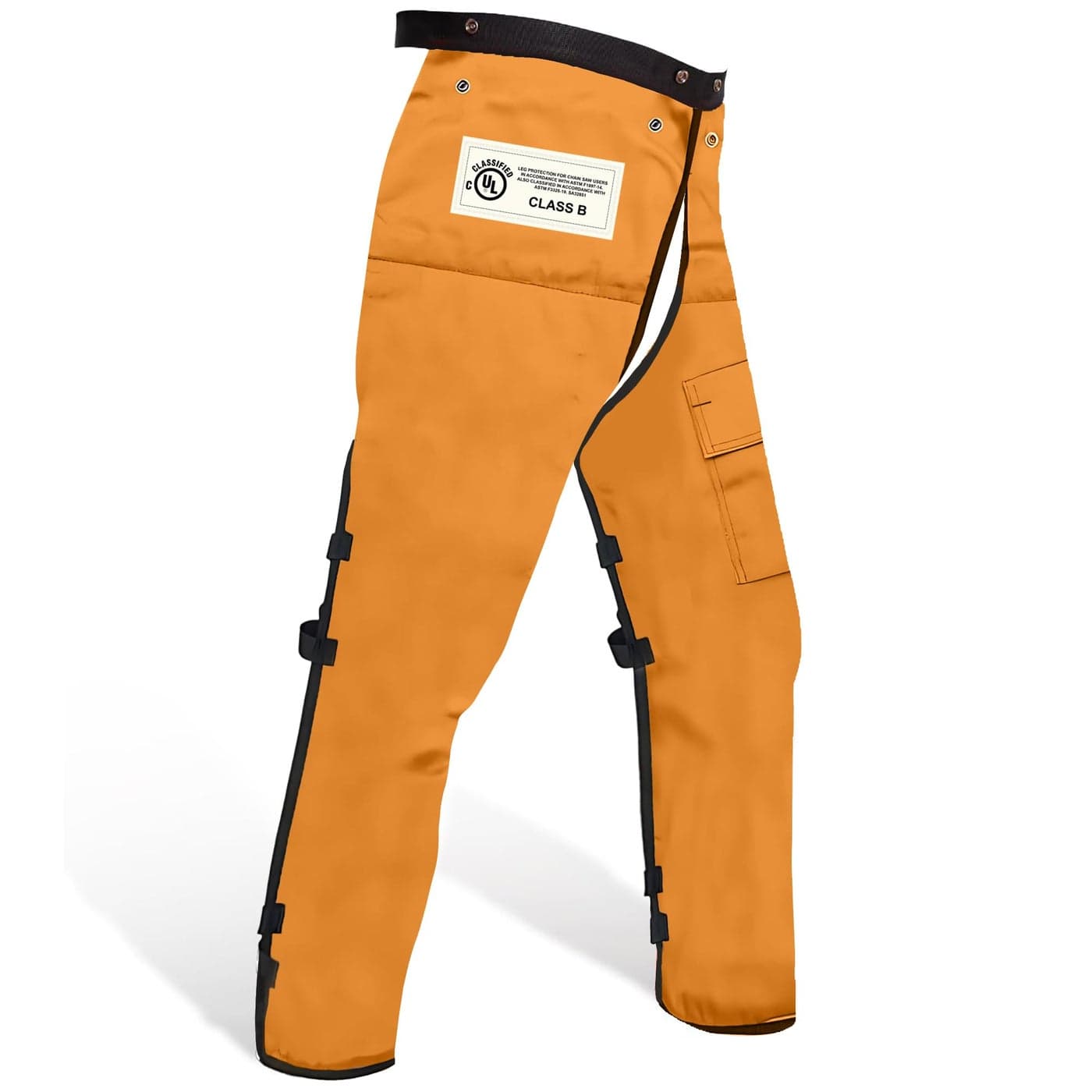 FORESTER Chainsaw Chaps for Men Women Apron Style Mens Chain Saw Chaps with Pocket Adjustable Waist Chainsaw Safety Equipment Orange 35