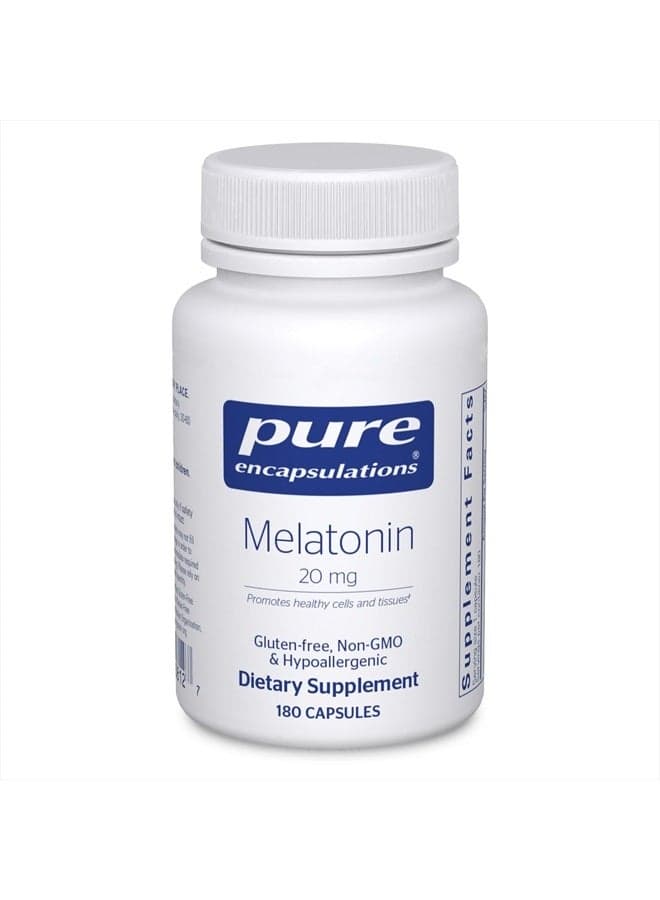 Melatonin 20 mg - Not Intended for Sleep Support - for Immune System & Healthy Cells - 99.5% Purity Melatonin - Gluten Free & Non-GMO - 180 Capsules