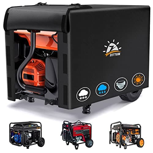 Zettum Generator Cover 35 Inch 600D Outdoor Generator Covers Heavy Duty Waterproof Small Outside Equipment Cover for DuroMax Westinghouse Champion Predator Honda Portable Generator 500012000W