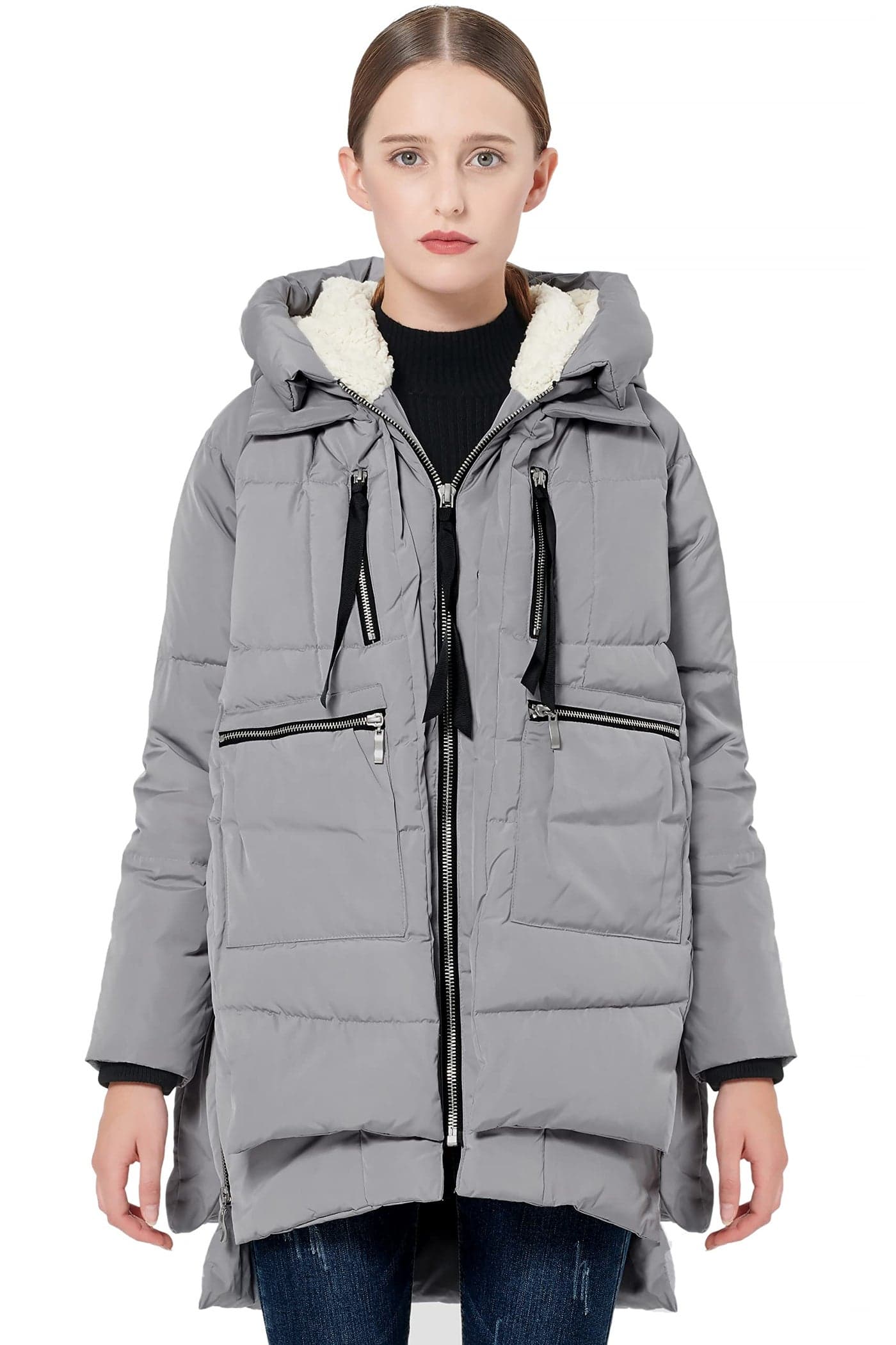Orolay Womens Thickened Down Jacket Gray Medium