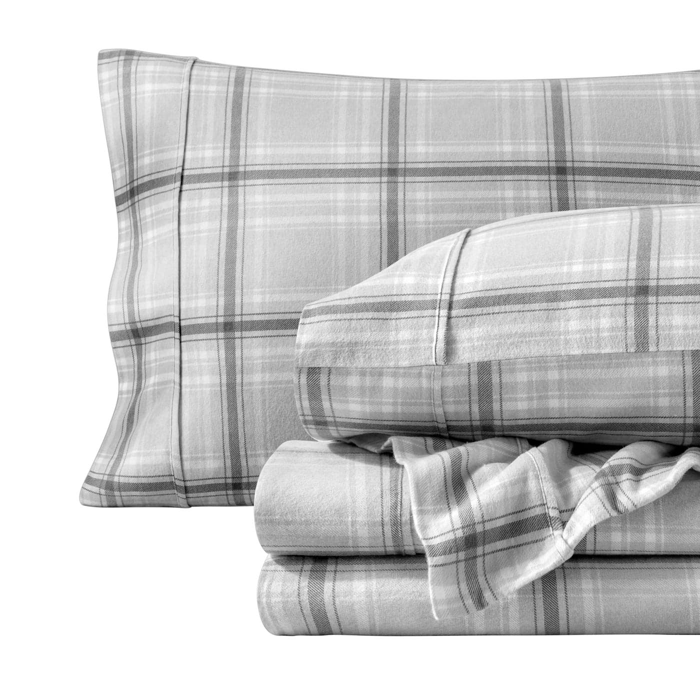 Bare Home Flannel Sheet Set Prints 100 Cotton Velvety Soft Heavyweight Double Brushed Flannel for Extra Softness Comfort Deep Pocket Bed Sheets Queen Tartan Plaid