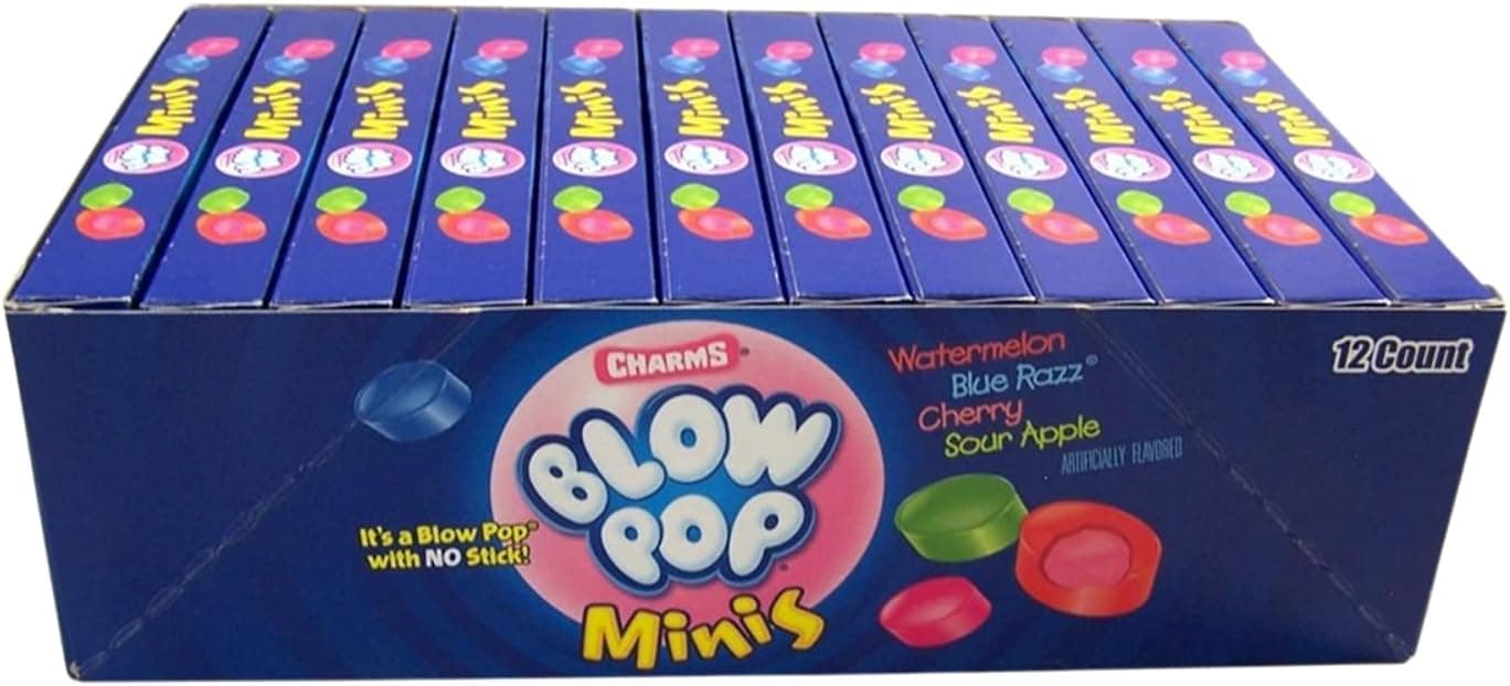 Charms Blow Pop Minis Theater Box - 12 Count Lollipops in Assorted Flavors