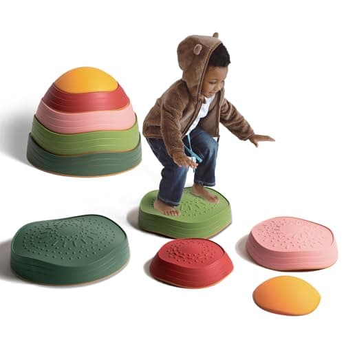 makarci Balance Stepping Stones for Kids NonSlip Toddlers Sensory Toys Outdoor or Indoor Play Promoting Motor Skills and Confidence Obstacle Course Coordination Toys for Children Age 3 4 5 6 7