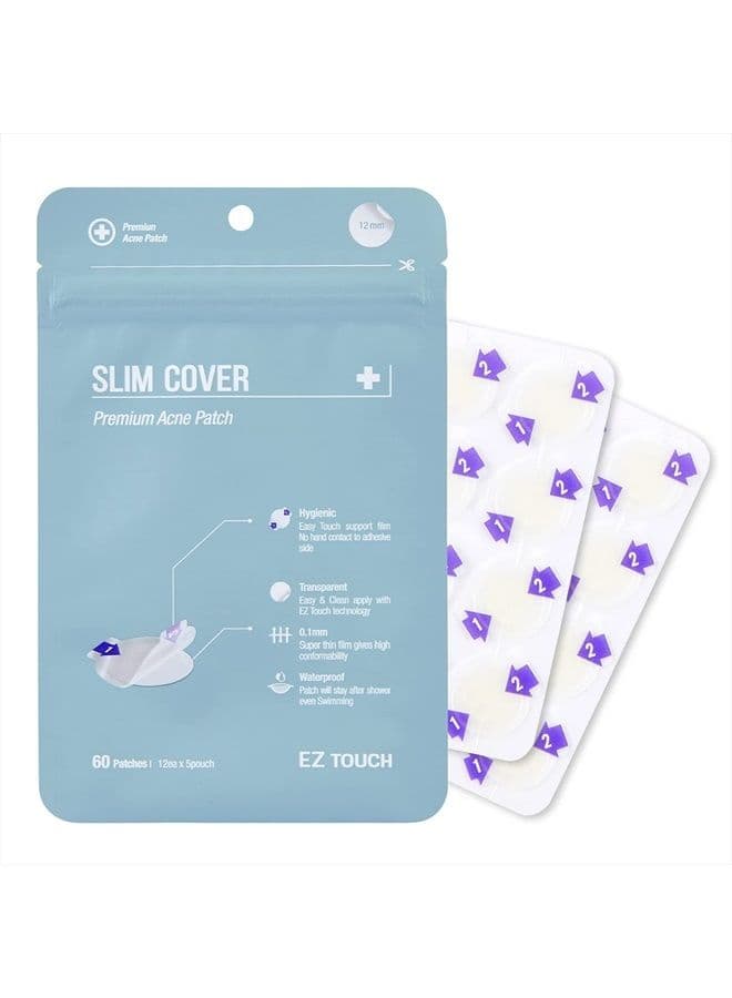 Acne Pimple Patch(60 count) Easy & Clean New Concept Absorbing Hydrocolloid Patch Attachable Without Touching Acne Stickers (Slim & Clear)