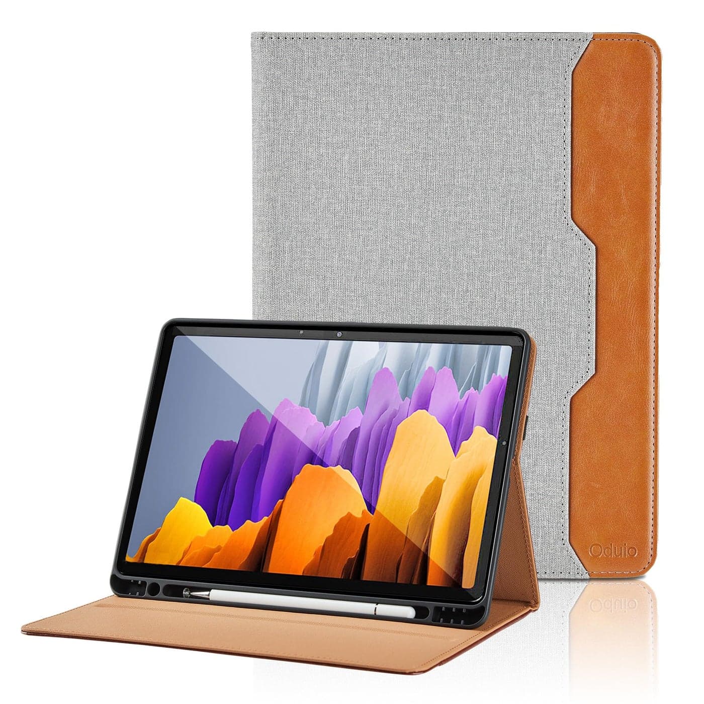 Case for Samsung Galaxy Tab S8 2022S7 2020 11 Inch Model SMX700X706T870T875T878 with S Pen Holder PU Leather Bussiness Flip Case with Hand Strap and Pocket Gray