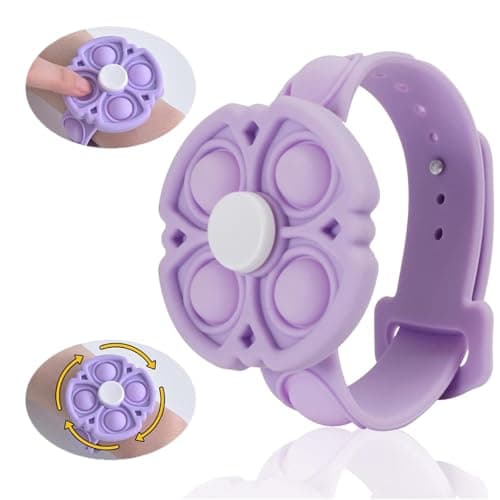 DISFAT POP it Sensory Fidget BraceletAnxiety Stress ReliefParty Favors Kids Toy 3548812 Year Boys Girls GiftBirthday Favors for Kids Christmas Holiday Activity GiftPurple